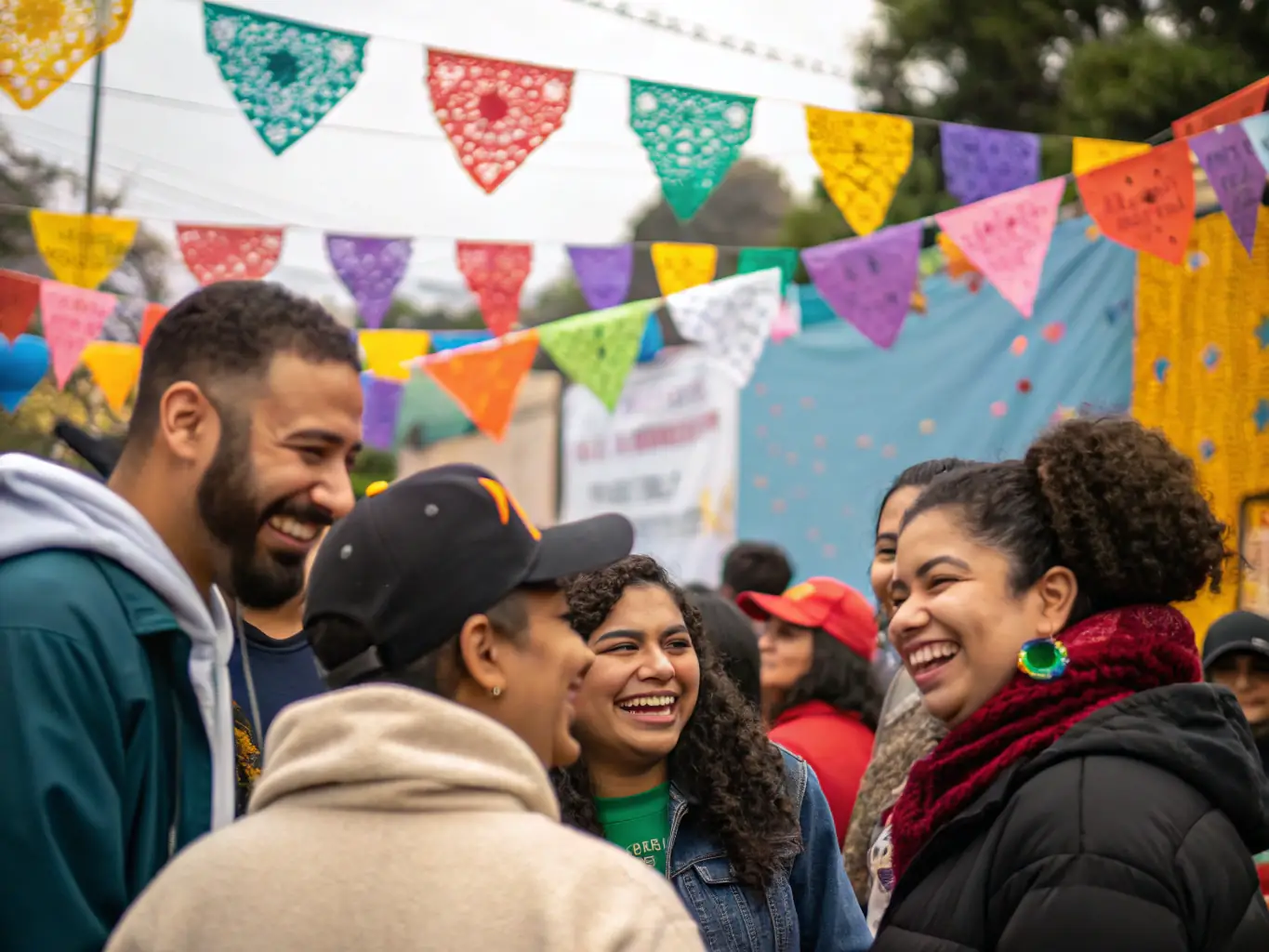 A photo of a diverse group of people enjoying a Bande du Paradou-sponsored community event, emphasizing the company's commitment to accessibility and inclusivity in the arts.